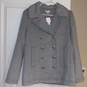J.Crew Winter Peacoat with Gold Buttons